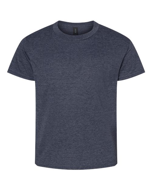Gildan 12523, 3000b Youth Light Cotton T-shirt, Heather Navy