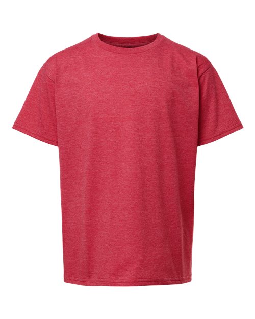 Gildan 12523, 3000b Youth Light Cotton T-shirt, Heather Red