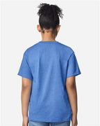 Gildan 12523, 3000b Youth Light Cotton T-shirt, Heather Royal
