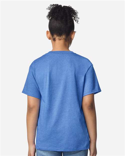 Gildan 12523, 3000b Youth Light Cotton T-shirt, Heather Royal
