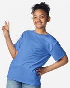 Gildan 3000B, Youth Light Cotton T-shirt, Heather Royal