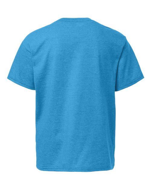 Gildan 12523, 3000b Youth Light Cotton T-shirt, Heather Sapphire
