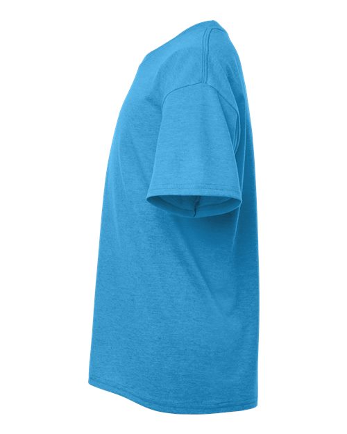 Gildan 12523, 3000b Youth Light Cotton T-shirt, Heather Sapphire