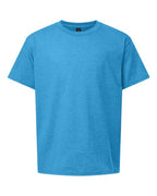 Gildan 12523, 3000b Youth Light Cotton T-shirt, Heather Sapphire