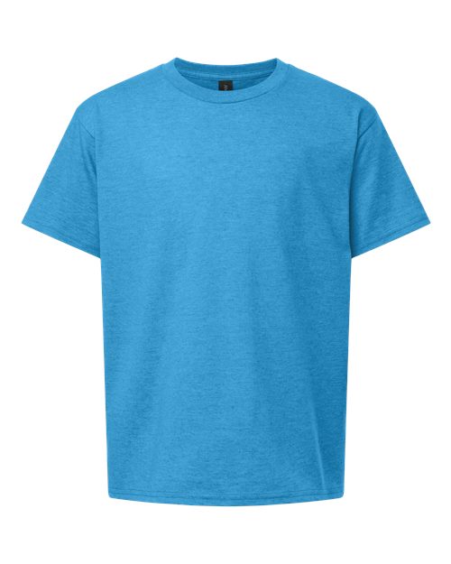Gildan 12523, 3000b Youth Light Cotton T-shirt, Heather Sapphire
