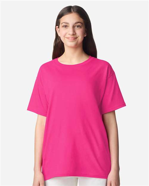 Gildan 12523, 3000b Youth Light Cotton T-shirt, Heliconia