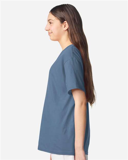 Gildan 12523, 3000b Youth Light Cotton T-shirt, Indigo Blue