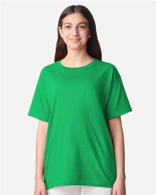 Gildan 12523, 3000b Youth Light Cotton T-shirt, Irish Green