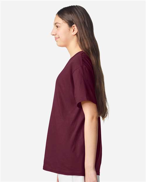 Gildan 12523, 3000b Youth Light Cotton T-shirt, Maroon