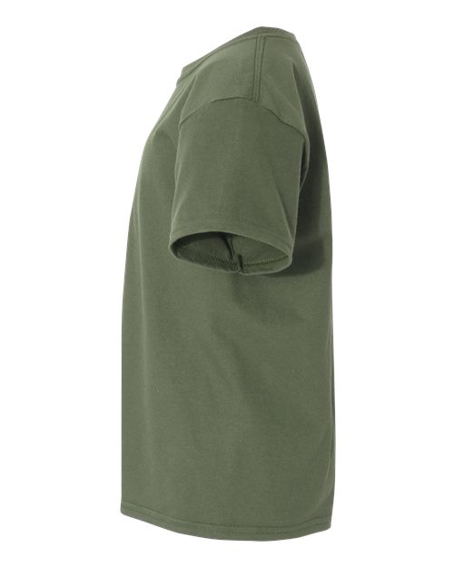 Gildan 12523, 3000b Youth Light Cotton T-shirt, Military Green