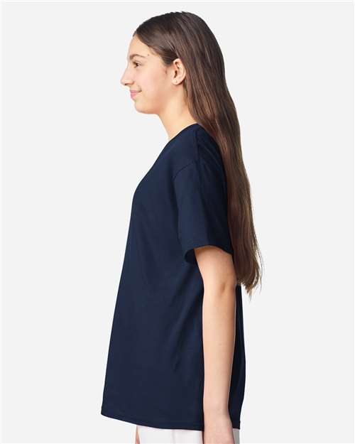 Gildan 12523, 3000b Youth Light Cotton T-shirt, Navy