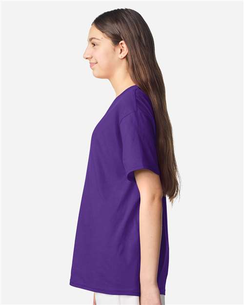 Gildan 12523, 3000b Youth Light Cotton T-shirt, Purple