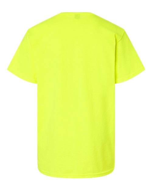 Gildan 12523, 3000b Youth Light Cotton T-shirt, Safety Green