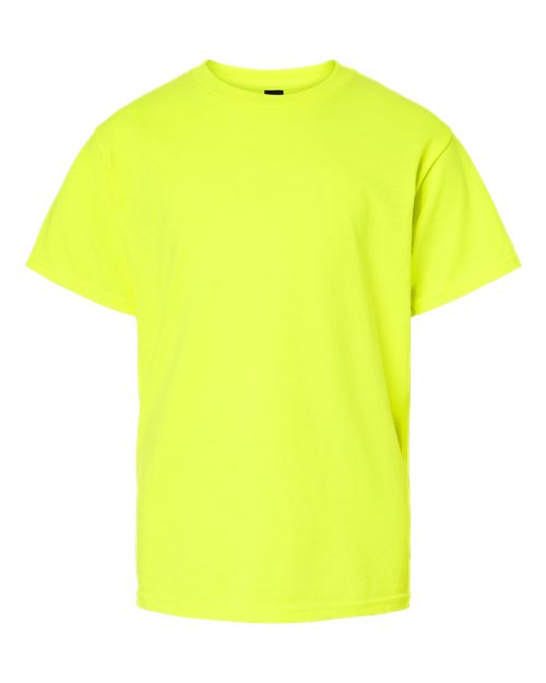 Gildan 12523, 3000b Youth Light Cotton T-shirt, Safety Green