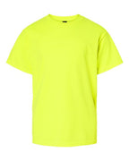 Gildan 12523, 3000b Youth Light Cotton T-shirt, Safety Green