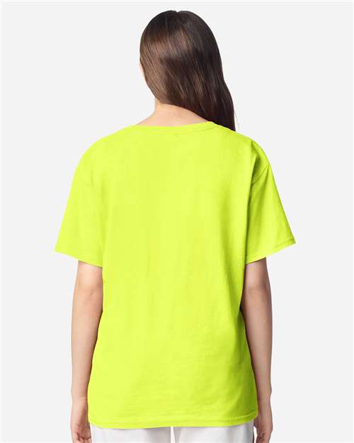 Gildan 12523, 3000b Youth Light Cotton T-shirt, Safety Green