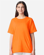 Gildan 12523, 3000b Youth Light Cotton T-shirt, Safety Orange