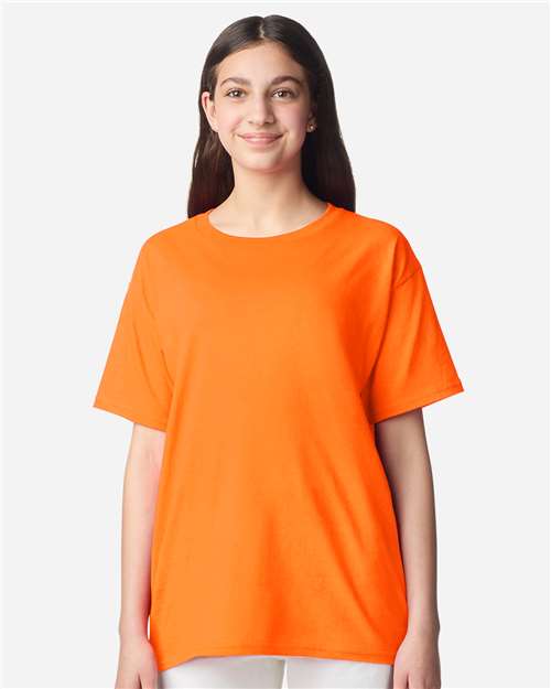 Gildan 3000B, Youth Light Cotton T-shirt, Safety Orange