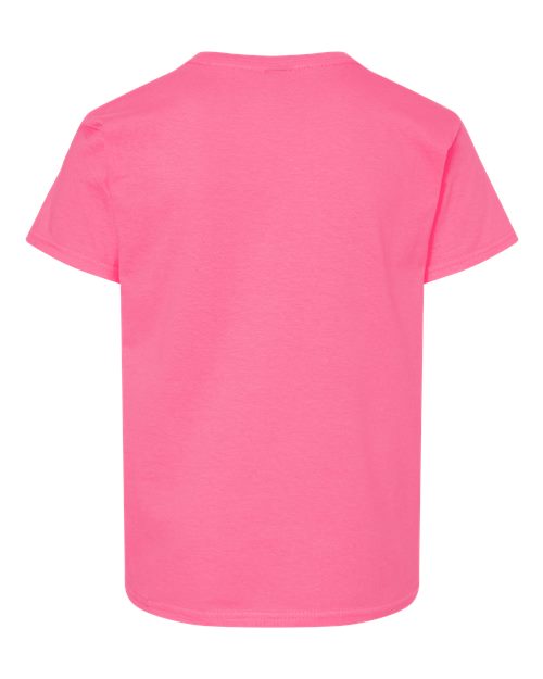 Gildan 12523, 3000b Youth Light Cotton T-shirt, Safety Pink