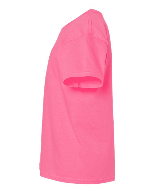 Gildan 3000B, Youth Light Cotton T-shirt, Safety Pink