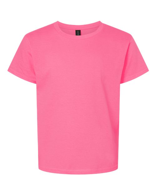 Gildan 12523, 3000b Youth Light Cotton T-shirt, Safety Pink