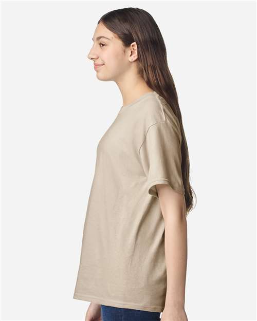 Gildan 3000B, Youth Light Cotton T-shirt, Sand