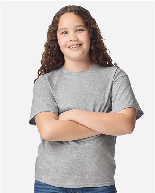 Gildan 12523, 3000b Youth Light Cotton T-shirt, Sport Grey