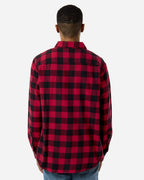 Columbia 161795, Men's Cornell Woods Flannel Shirt, Mountain Red Buffalo Check