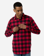 Columbia 161795, Men's Cornell Woods Flannel Shirt, Mountain Red Buffalo Check