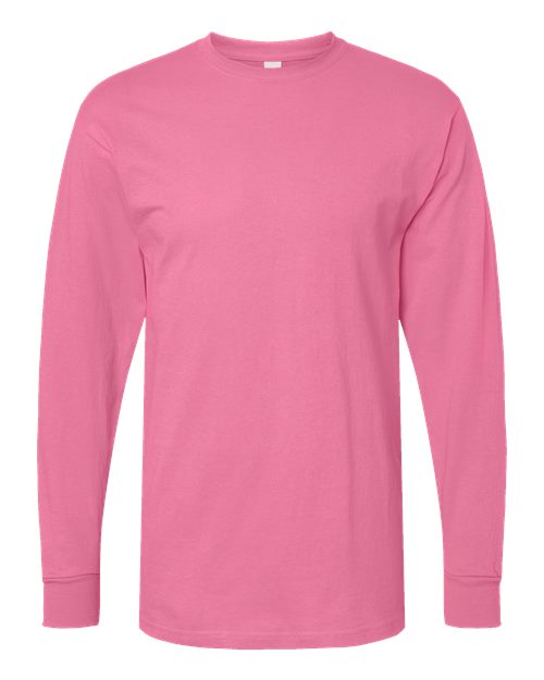 M&O 4820, Unisex Gold Soft Touch Long Sleeve T-shirt, Azalea