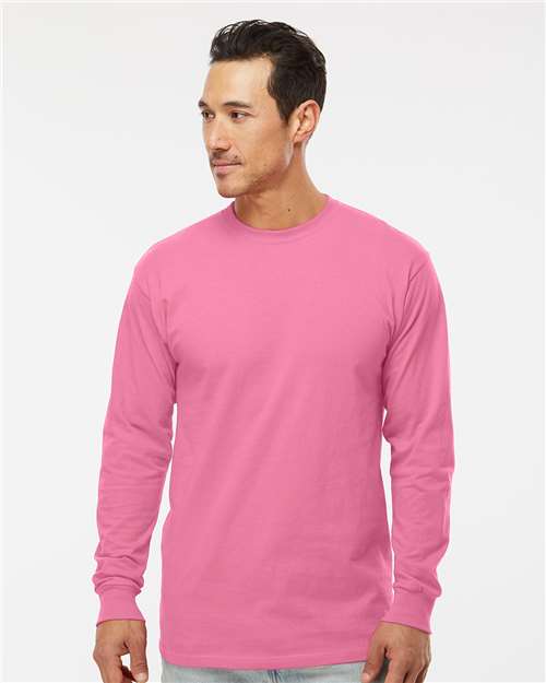 M&O 4820, Unisex Gold Soft Touch Long Sleeve T-shirt, Azalea