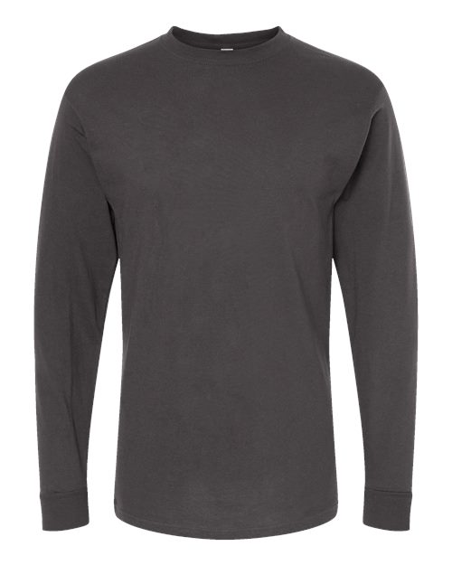 M&O 4820, Unisex Gold Soft Touch Long Sleeve T-shirt, Charcoal
