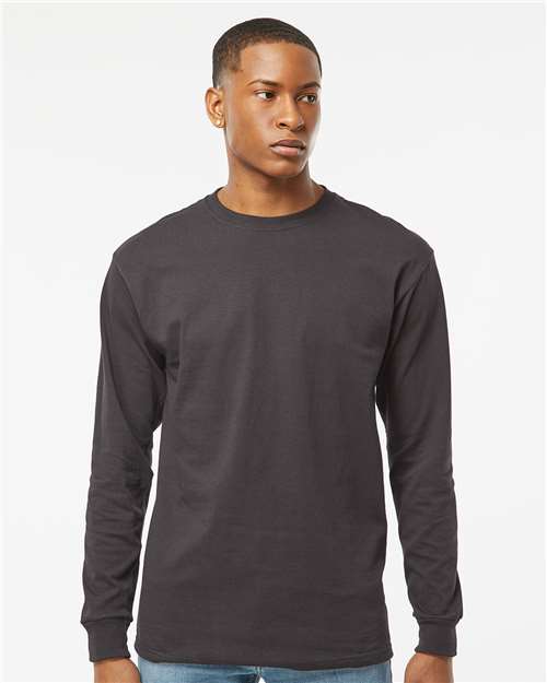 M&O 4820, Unisex Gold Soft Touch Long Sleeve T-shirt, Charcoal