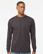 M&O 4820, Unisex Gold Soft Touch Long Sleeve T-shirt, Charcoal