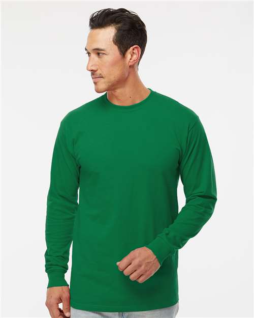 M&O 4820, Unisex Gold Soft Touch Long Sleeve T-shirt, Fine Kelly Green