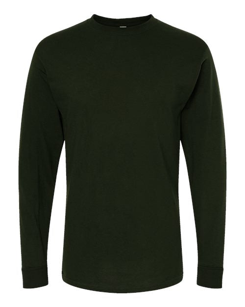 M&O 4820, Unisex Gold Soft Touch Long Sleeve T-shirt, Forest Green