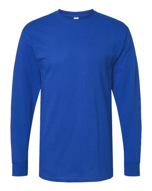 M&O 4820, Unisex Gold Soft Touch Long Sleeve T-shirt, Royal