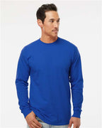 M&O 4820, Unisex Gold Soft Touch Long Sleeve T-shirt, Royal