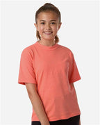 M&O 4850, Youth Gold Soft Touch T-shirt, Heather Coral