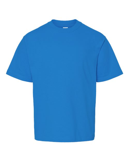 M&O 4850, Youth Gold Soft Touch T-shirt, Ocean Blue