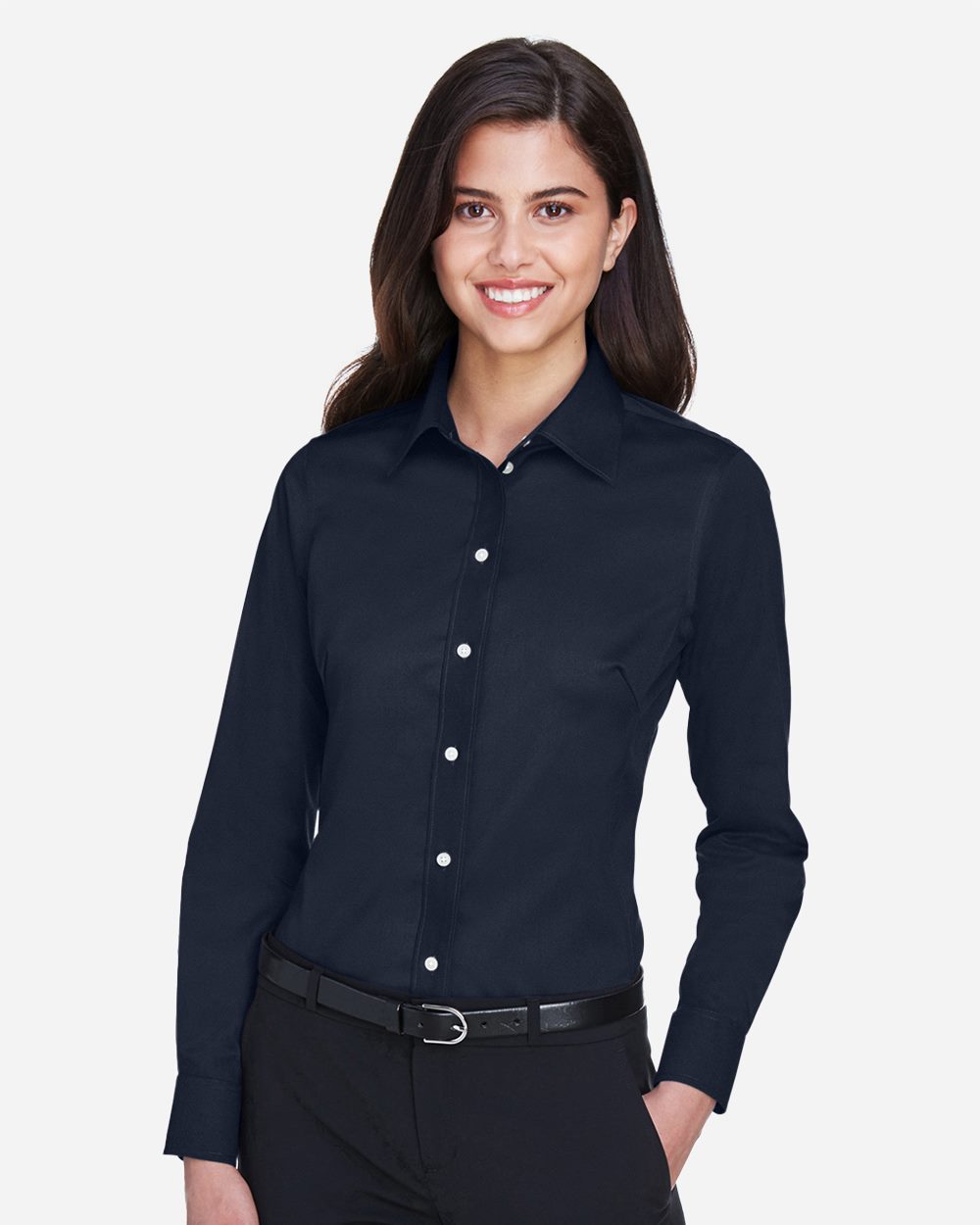 Devon & Jones DG530W Women's Crown Collection Solid Stretch Twill Woven Dress Shirt