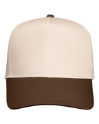 Valucap 8869, Five-panel Twill Cap, Natural/ Brown