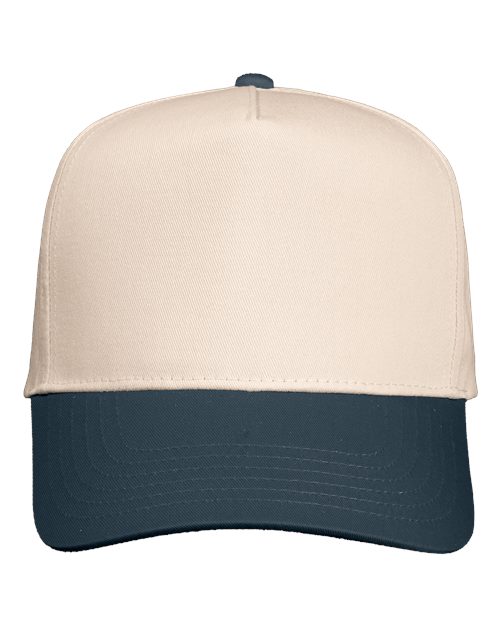 Valucap 8869, Five-panel Twill Cap, Natural/ Charcoal