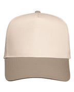 Valucap 8869, Five-panel Twill Cap, Natural/ Khaki