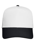 Valucap 8869, Five-panel Twill Cap, White/ Black