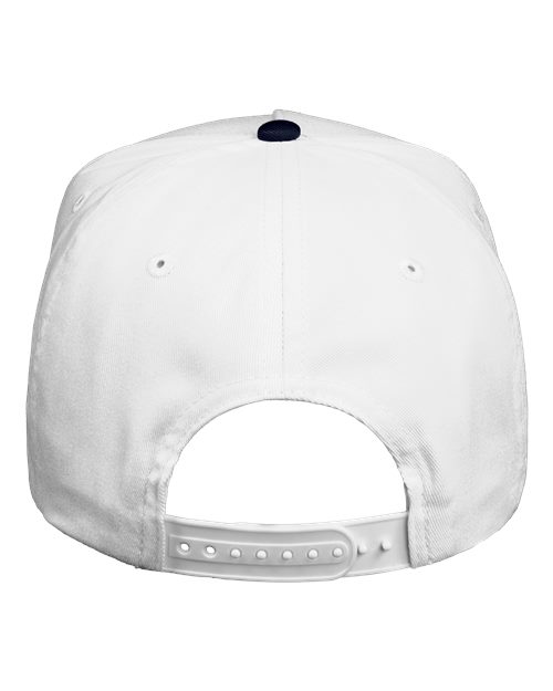 Valucap 8869, Five-panel Twill Cap, White/ Navy