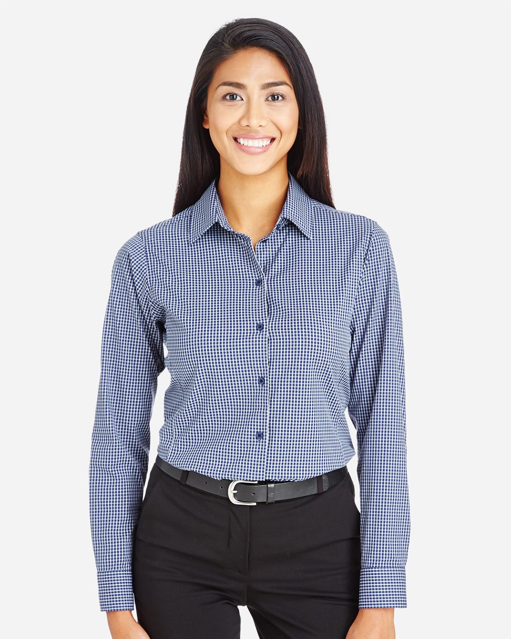 Devon & Jones DG535W Women's CrownLux Performance Tonal Mini Check Woven Dress Shirt