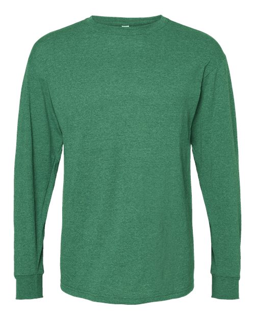 M&O 4820, Unisex Gold Soft Touch Long Sleeve T-shirt, Heather Kelly Green