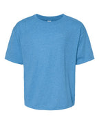 M&O 4850, Youth Gold Soft Touch T-shirt, Heather Turquoise