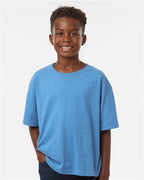 M&O 4850, Youth Gold Soft Touch T-shirt, Heather Turquoise